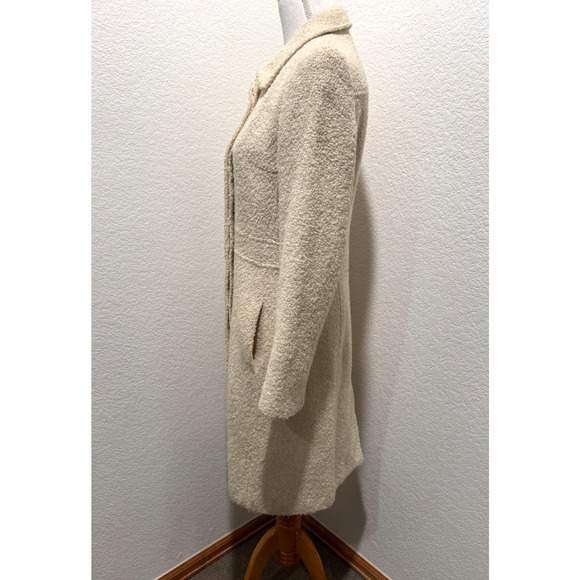 Vintage MODA International Womens Wool Boucle Coat Cream Mid Length Sz XS - Picture 5 of 13